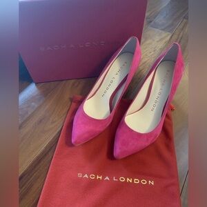 Sacha London Hot Pink Swede/Leather heeled shoe Size 9